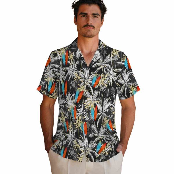 Surf Palm Pattern Hawaiian Shirt High quality