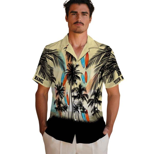 Surf Sunset Scene Hawaiian Shirt High quality