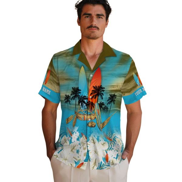 Surf Tropical Canoe Hawaiian Shirt High quality