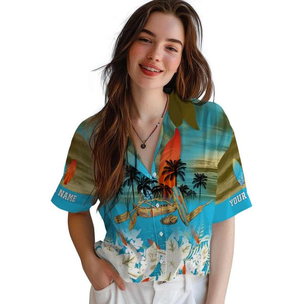 Surf Tropical Canoe Hawaiian Shirt Trendy