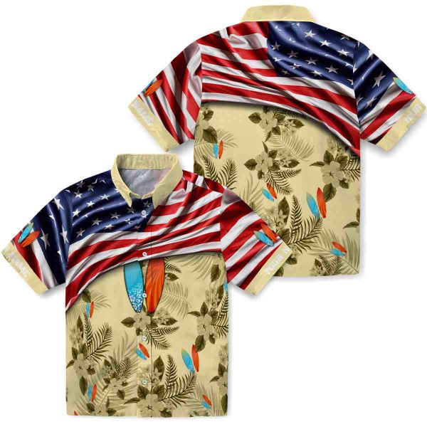 Surf US Flag Hibiscus Hawaiian Shirt Latest Model