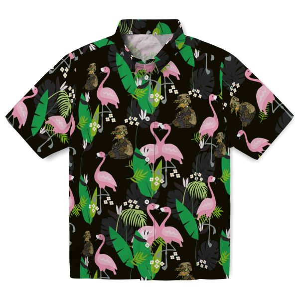 Tactical Flamingo Foliage Hawaiian Shirt Best selling