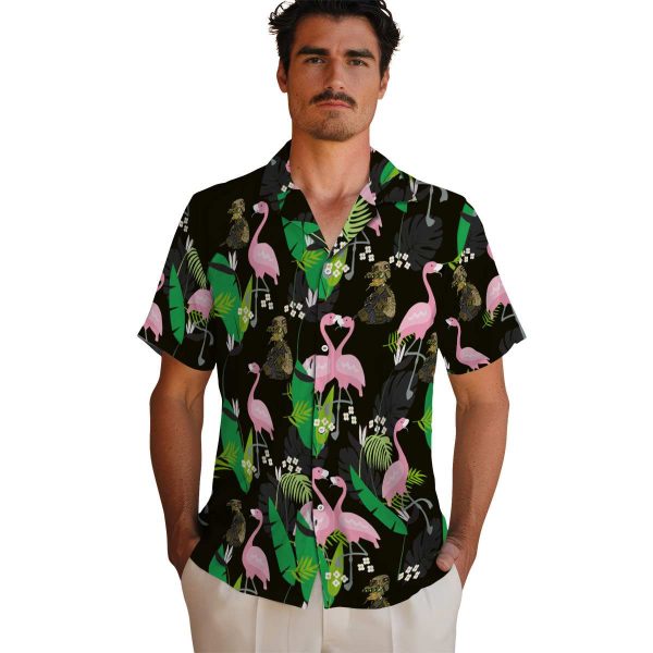 Tactical Flamingo Foliage Hawaiian Shirt High quality