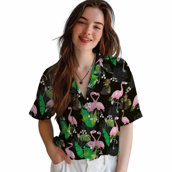 Tactical Flamingo Foliage Hawaiian Shirt Trendy