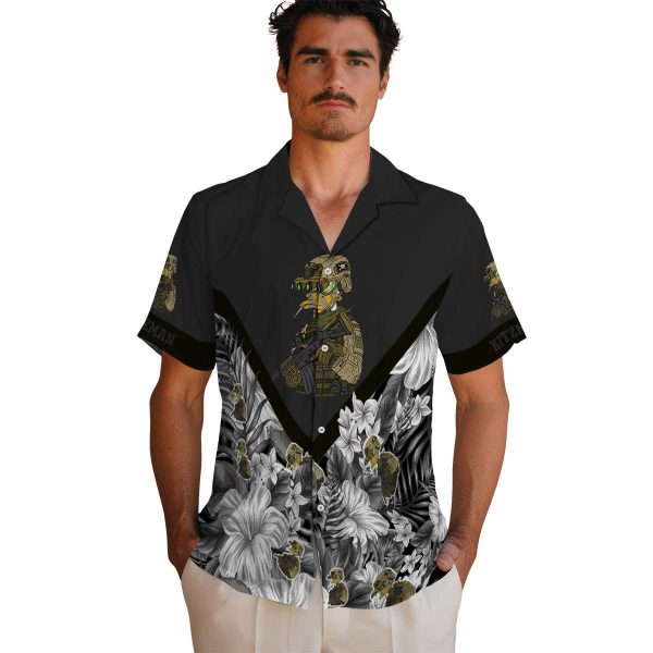 Tactical Floral Chevron Hawaiian Shirt High quality