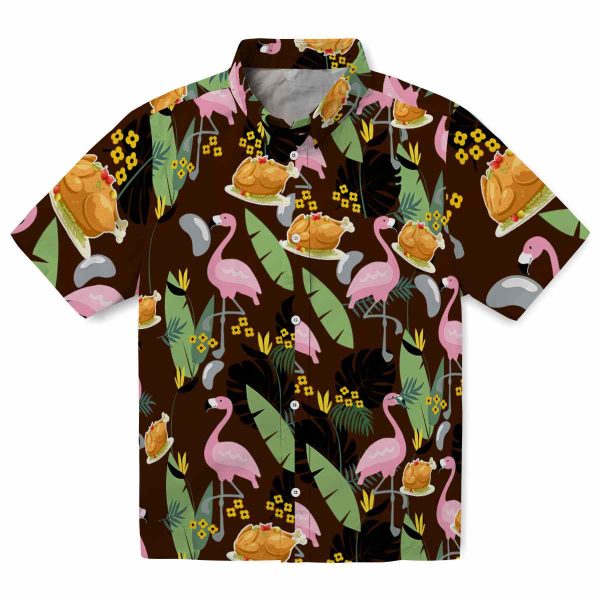 Thanksgiving Flamingo Leaves Hawaiian Shirt Best selling