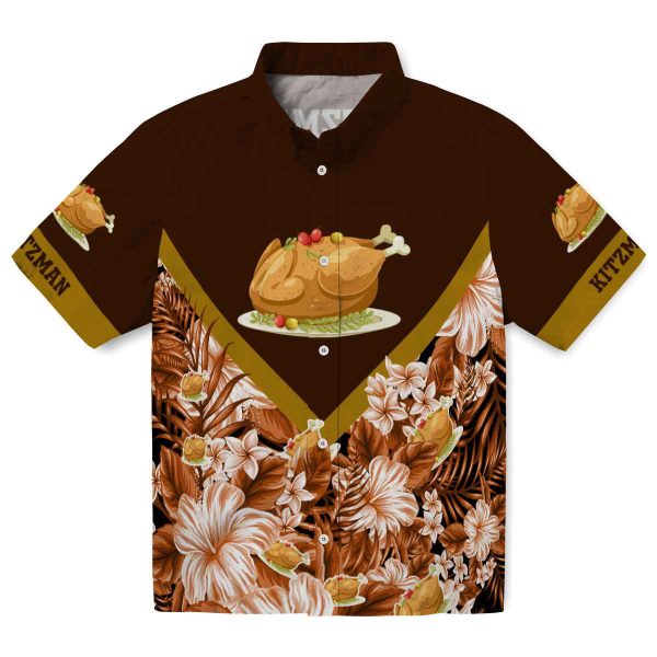 Thanksgiving Floral Chevron Hawaiian Shirt Best selling