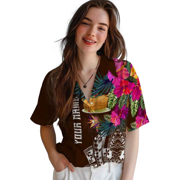 Thanksgiving Floral Polynesian Hawaiian Shirt Trendy