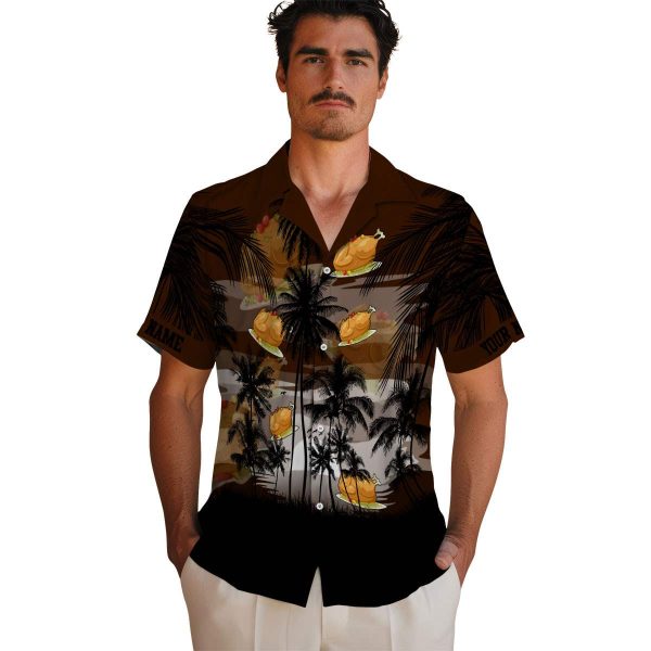 Thanksgiving Sunset Scene Hawaiian Shirt High quality