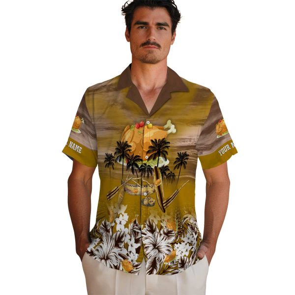 Thanksgiving Tropical Canoe Hawaiian Shirt High quality