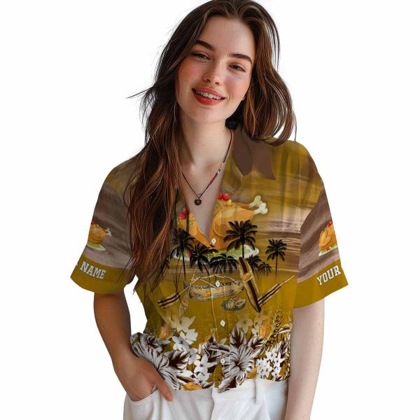 Thanksgiving Tropical Canoe Hawaiian Shirt Trendy