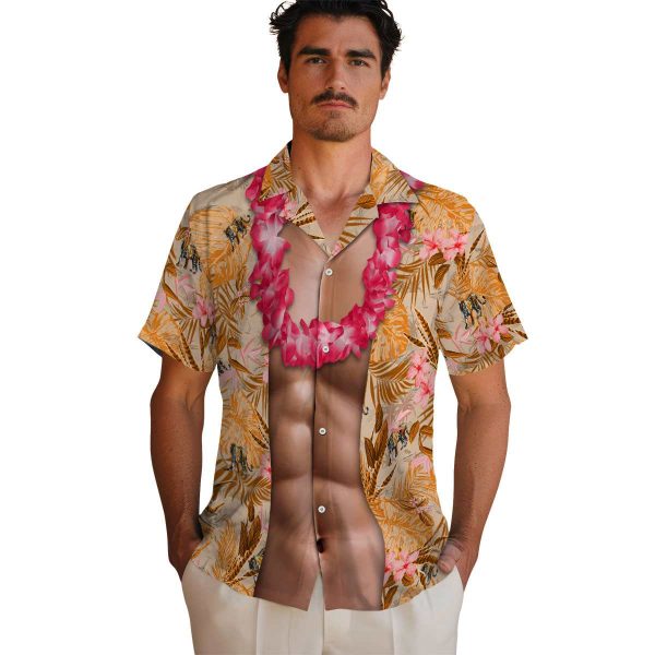 Tiger Chest Illusion Hawaiian Shirt High quality