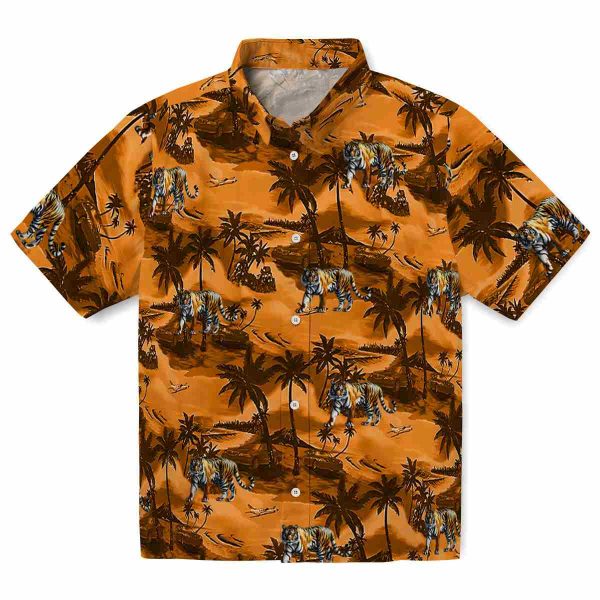 Tiger Coastal Palms Hawaiian Shirt Best selling