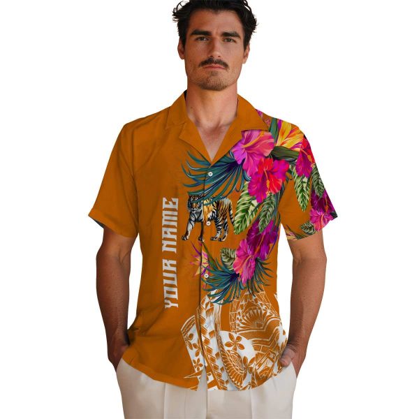 Tiger Floral Polynesian Hawaiian Shirt High quality
