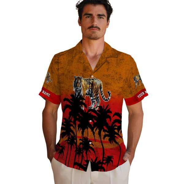 Tiger Sunset Pattern Hawaiian Shirt High quality