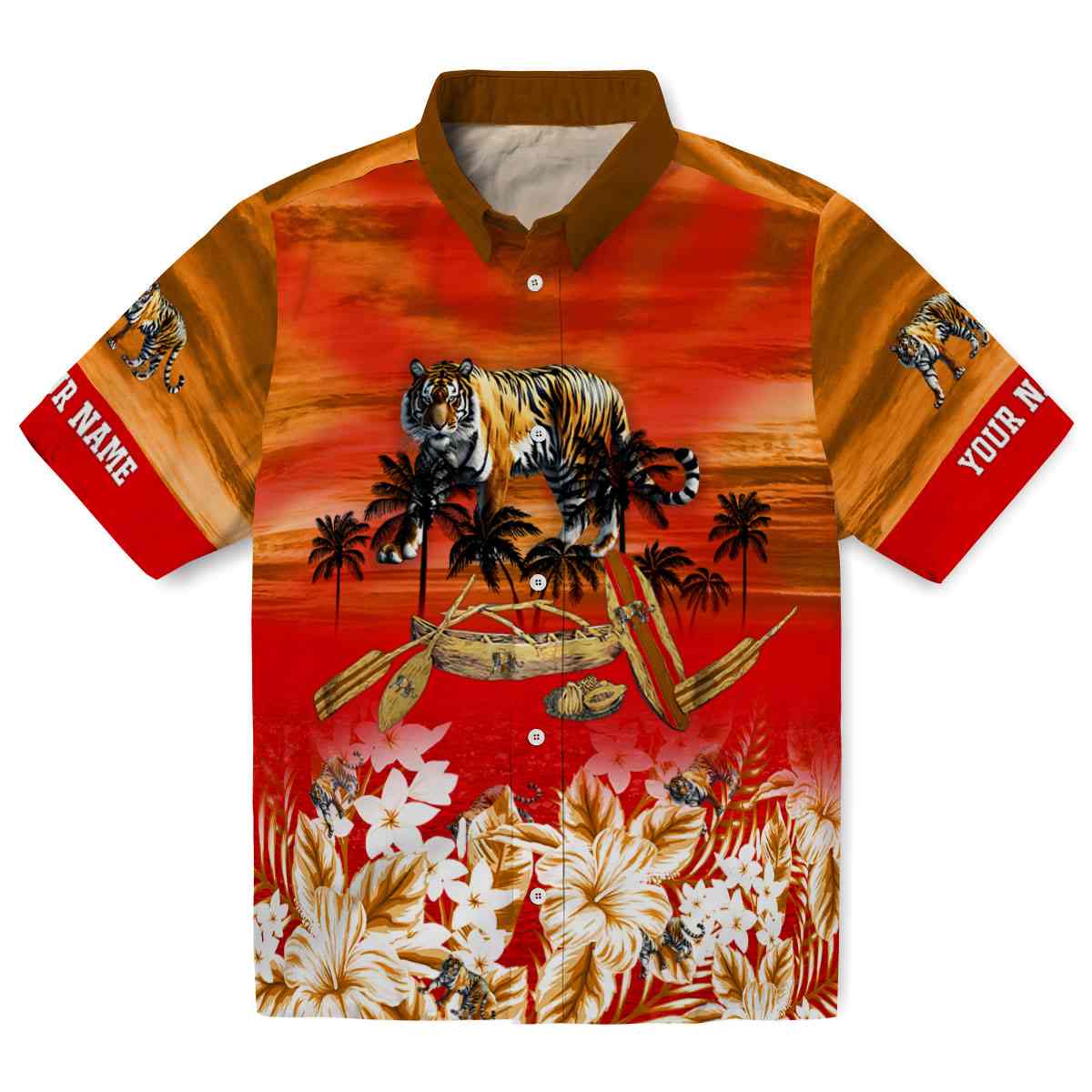 Tiger Tropical Canoe Hawaiian Shirt Best selling