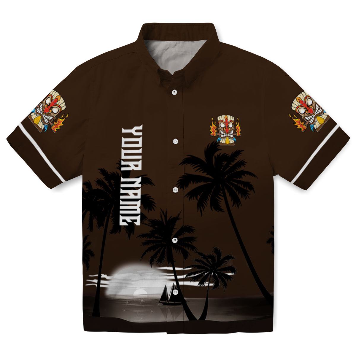 Tiki Beach Sunset Hawaiian Shirt Best selling