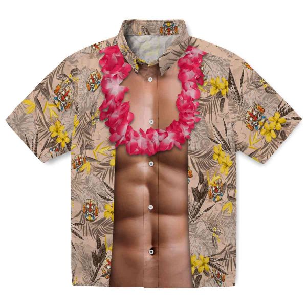 Tiki Chest Illusion Hawaiian Shirt Best selling