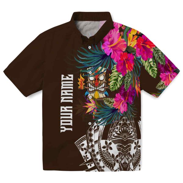 Tiki Floral Polynesian Hawaiian Shirt Best selling