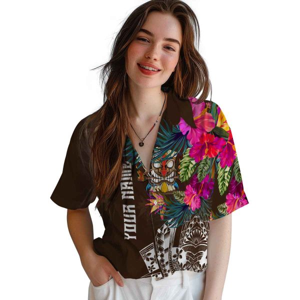 Tiki Floral Polynesian Hawaiian Shirt Trendy