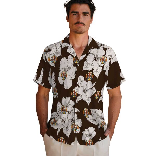 Tiki Hibiscus Blooms Hawaiian Shirt High quality