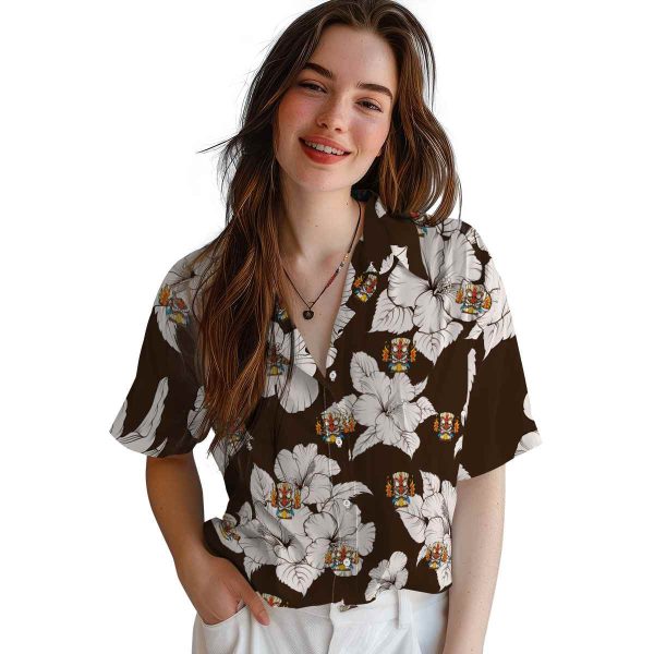 Tiki Hibiscus Blooms Hawaiian Shirt Trendy