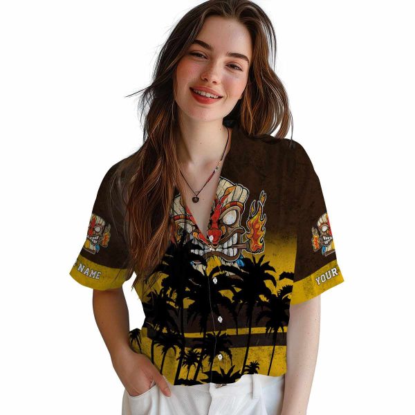 Tiki Sunset Pattern Hawaiian Shirt Trendy