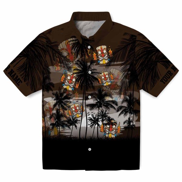 Tiki Sunset Scene Hawaiian Shirt Best selling