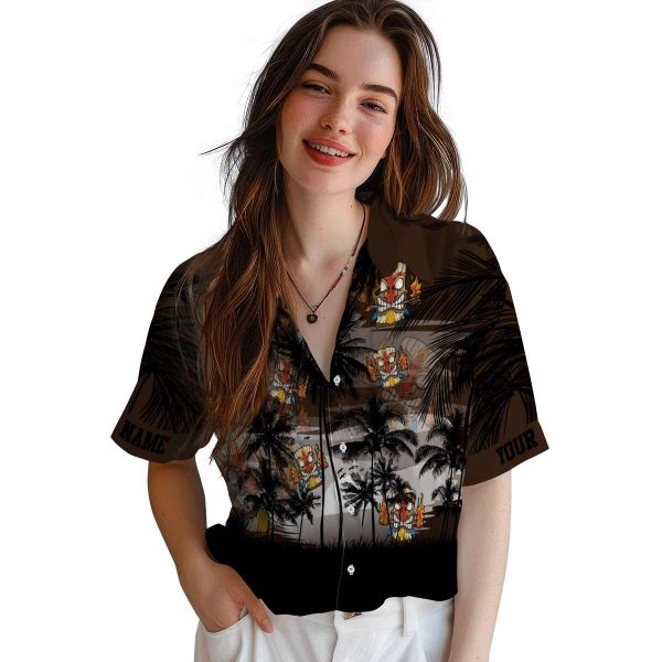 Tiki Sunset Scene Hawaiian Shirt Trendy