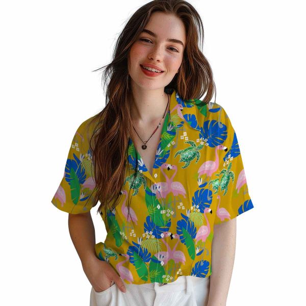 Tribal Flamingo Foliage Hawaiian Shirt Trendy