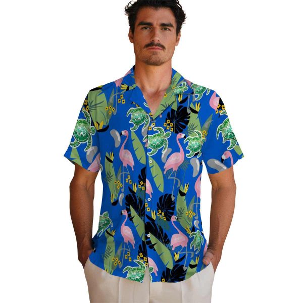 Tribal Flamingo Leaves Hawaiian Shirt High quality