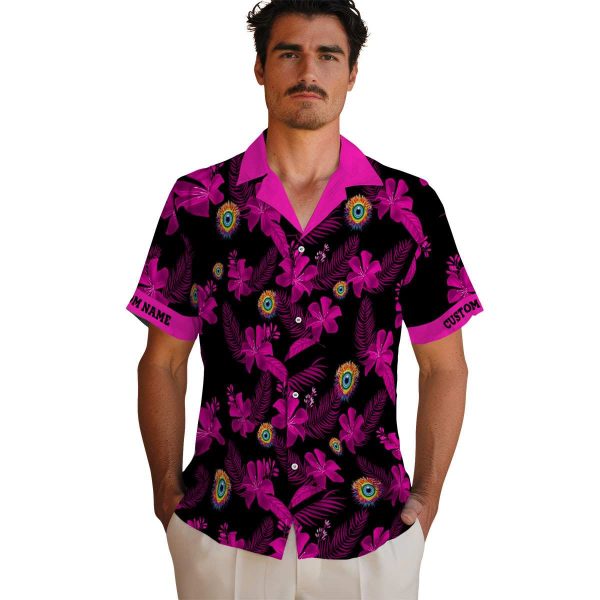 Trippy Botanical Print Hawaiian Shirt High quality