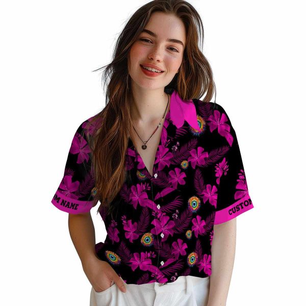 Trippy Botanical Print Hawaiian Shirt Trendy