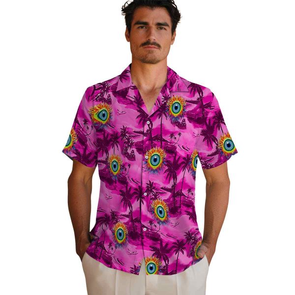 Trippy Coastal Palms Hawaiian Shirt High quality