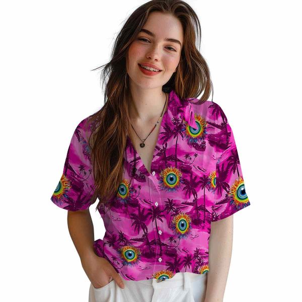 Trippy Coastal Palms Hawaiian Shirt Trendy