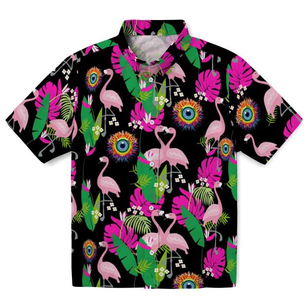 Trippy Flamingo Foliage Hawaiian Shirt Best selling