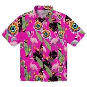 Trippy Flamingo Leaves Hawaiian Shirt Best selling