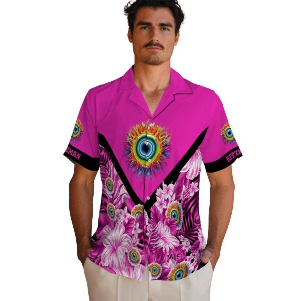 Trippy Floral Chevron Hawaiian Shirt High quality