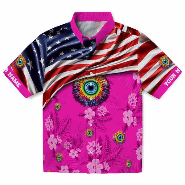 Trippy US Flag Hibiscus Hawaiian Shirt Best selling