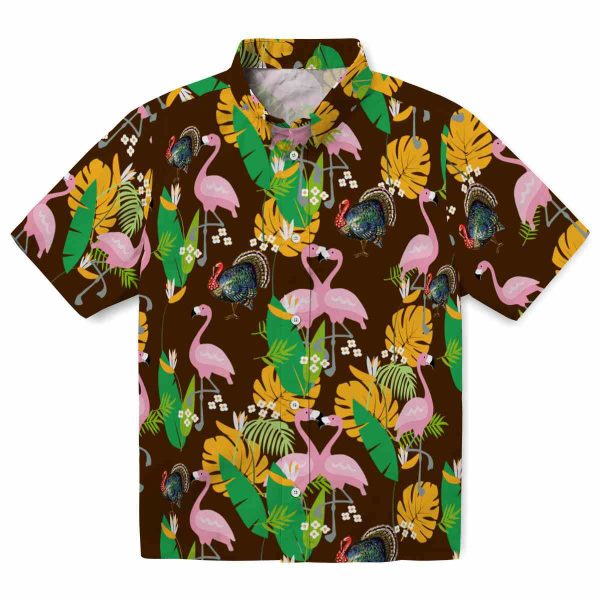 Turkey Flamingo Foliage Hawaiian Shirt Best selling