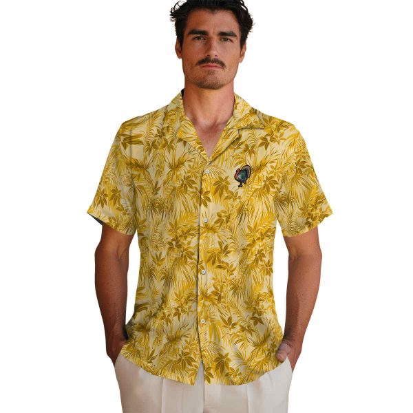 Turkey Leafy Pattern Hawaiian Shirt High quality