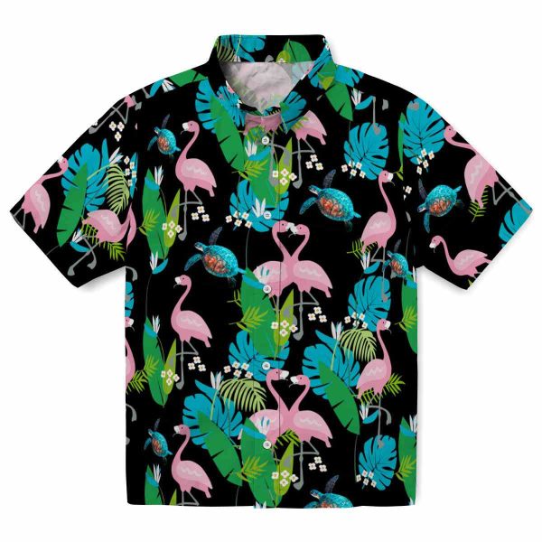 Turtle Flamingo Foliage Hawaiian Shirt Best selling