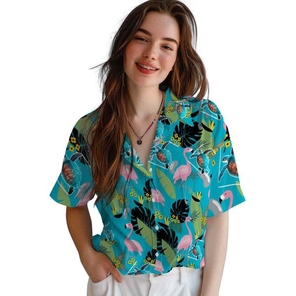 Turtle Flamingo Leaves Hawaiian Shirt Trendy