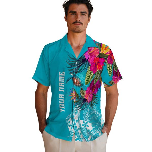 Turtle Floral Polynesian Hawaiian Shirt High quality