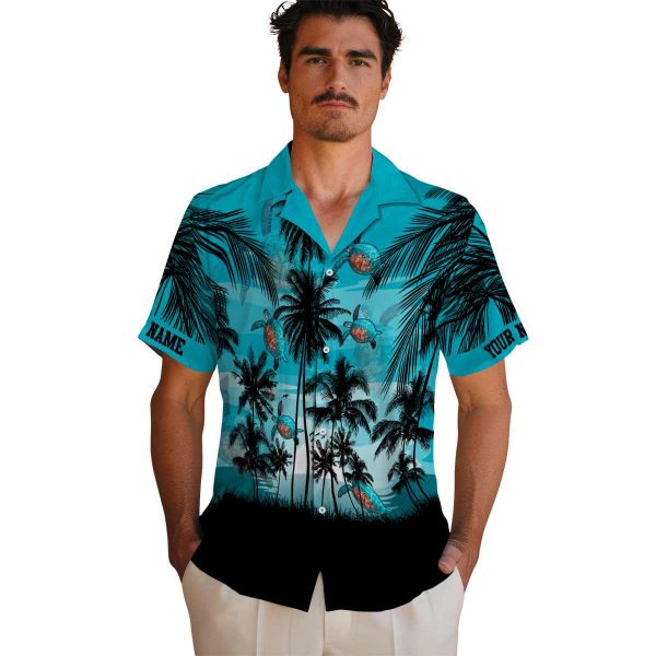 Turtle Sunset Scene Hawaiian Shirt High quality