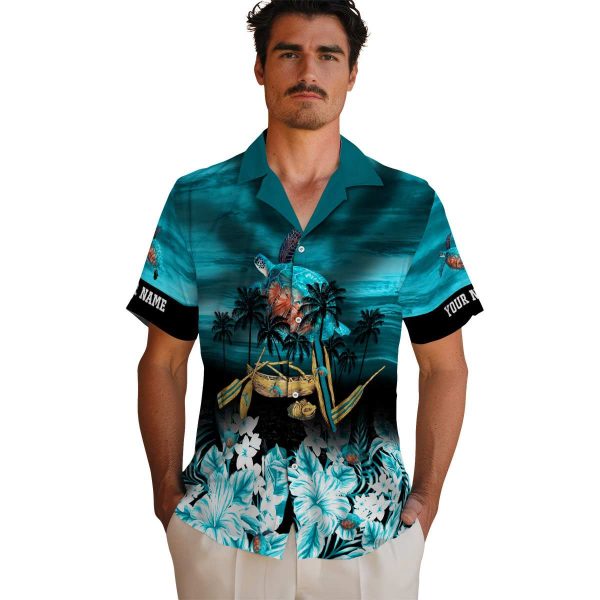 Turtle Tropical Canoe Hawaiian Shirt High quality