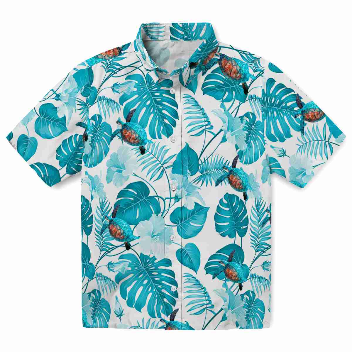 Turtle Tropical Plants Hawaiian Shirt Best selling