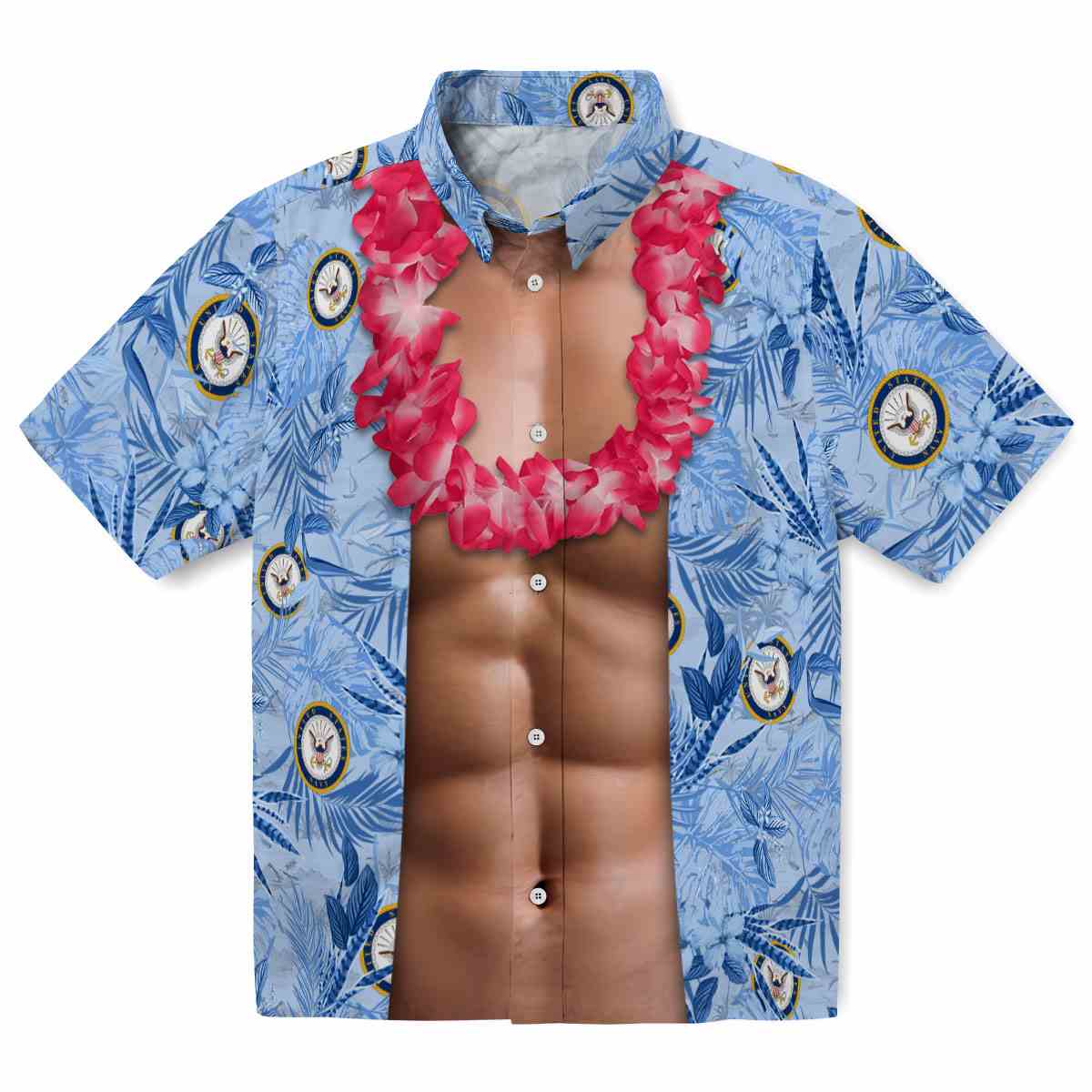 US Navy Chest Illusion Hawaiian Shirt Best selling