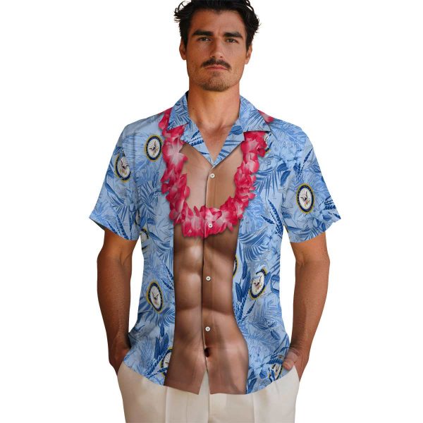 US Navy Chest Illusion Hawaiian Shirt High quality