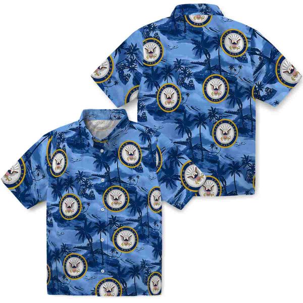 US Navy Coastal Palms Hawaiian Shirt Latest Model